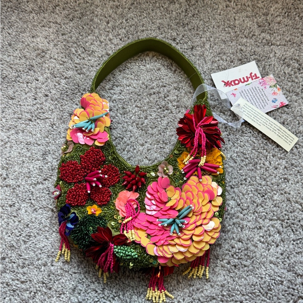 Viral Beaded Bag Floral Sequins HTF (NWT)